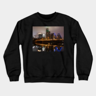 Colorado River Austin Skyline Reflection Austin TX Texas Crewneck Sweatshirt